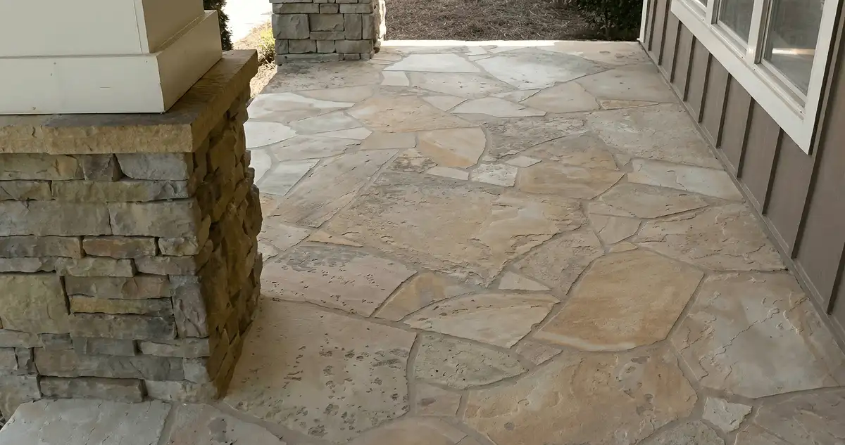 House entrance with professionally installed stone flooring in Lakeland FL